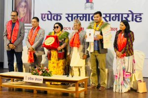 एपेक नेपालद्धारा बरिष्ठ साहित्यकार उषा शेरचन र हेमन्त शिशिर  सम्मानित